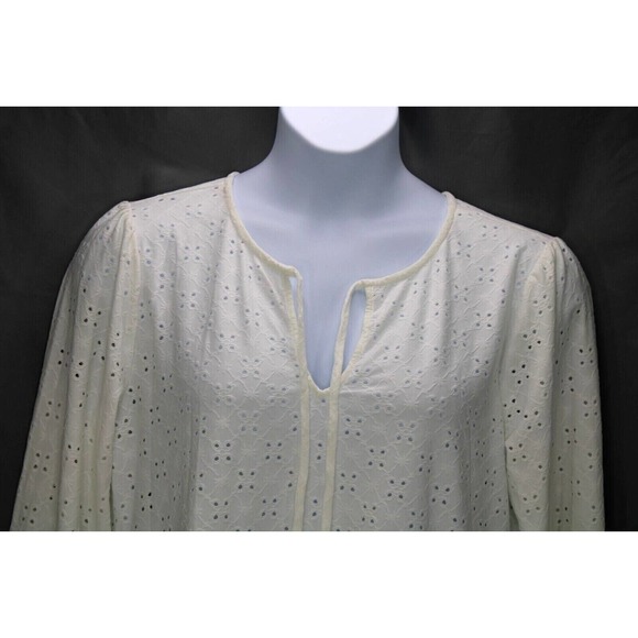Bobeau Stretch Eyelet Babydoll Top Women's Size XL Off White NWT - Picture 7 of 12